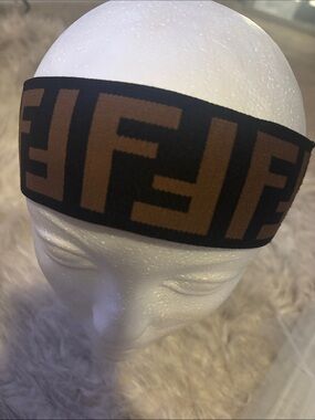 Vintage Brown & Black Logo Knit Headband